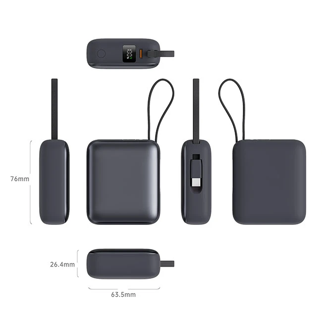 Small Power Bank With Built in Cable high quality